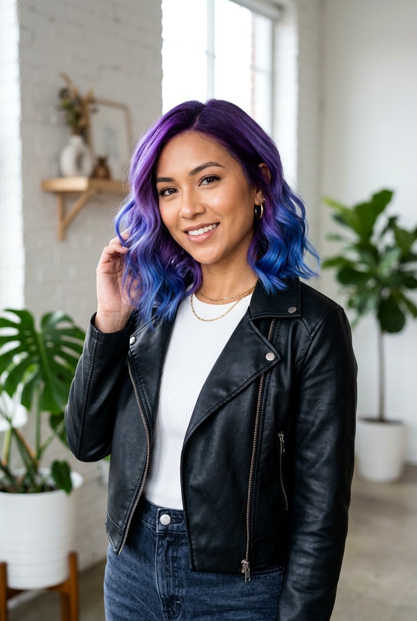 Galaxy Lob Hair Color - 20 galaxy hair color ideas - 20 galaxy hair color ideas