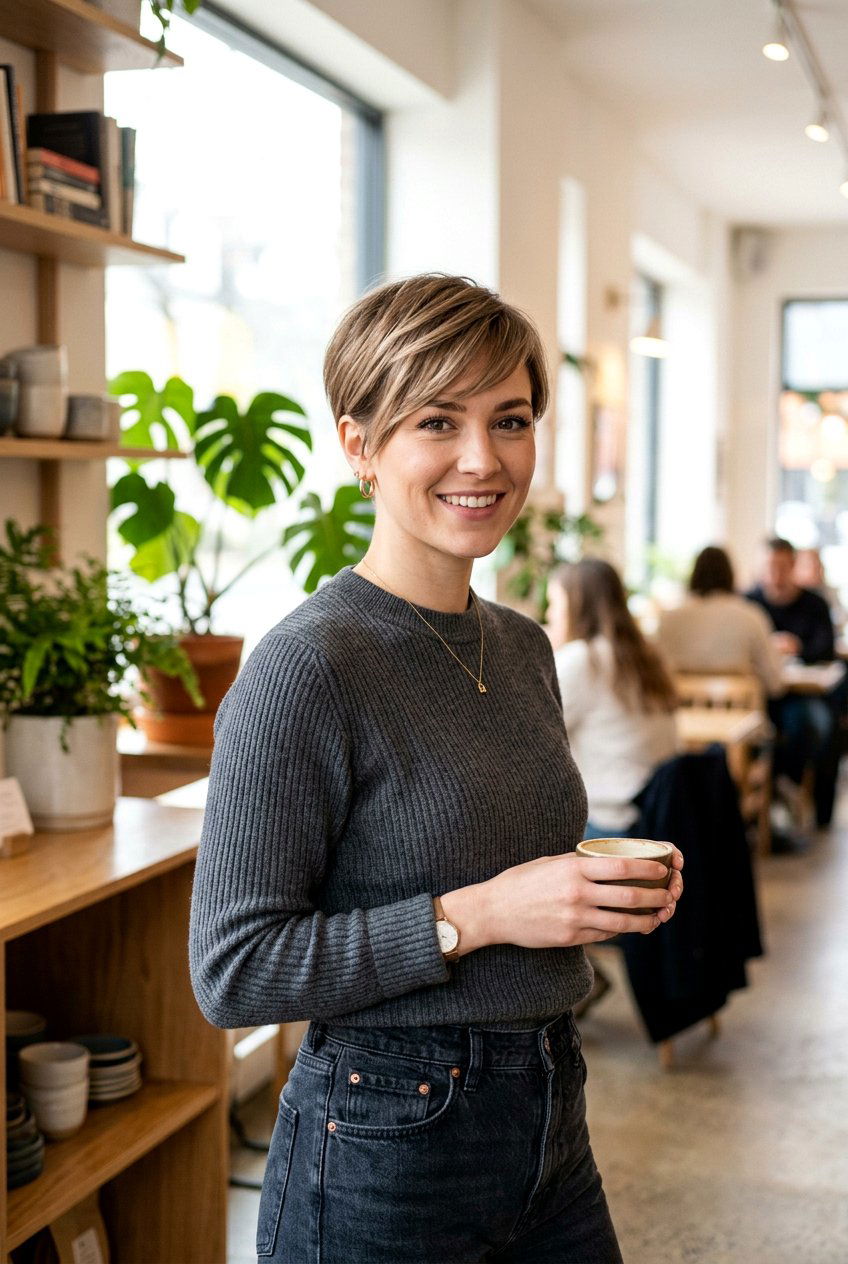 Gamine Pixie With Side Swept Bangs - 20 gamine pixie haircut - 20 gamine pixie haircut