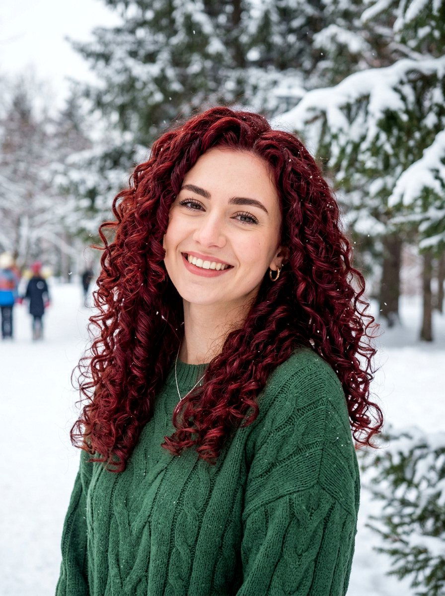 Garnet Red Gloss Curly Brunette Hair - 20 red gloss hair color for brunettes - 20 red gloss hair color for brunettes