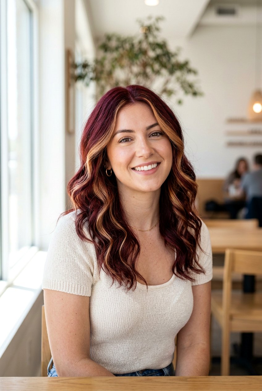 Garnet Red Hair With Blonde Highlights - 20 garnet red hair color - 20 garnet red hair color