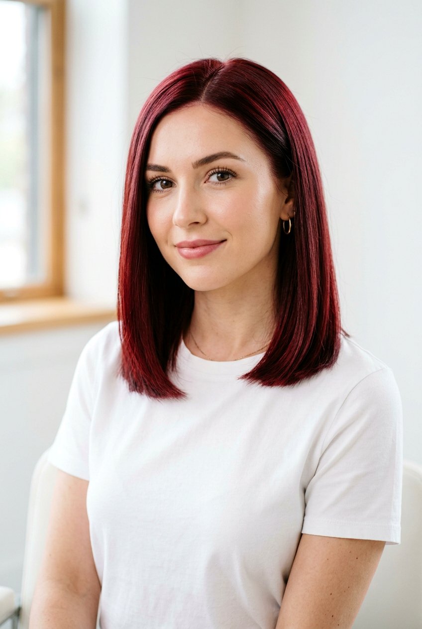 Garnet Red Lob Haircut - 20 garnet red hair color - 20 garnet red hair color