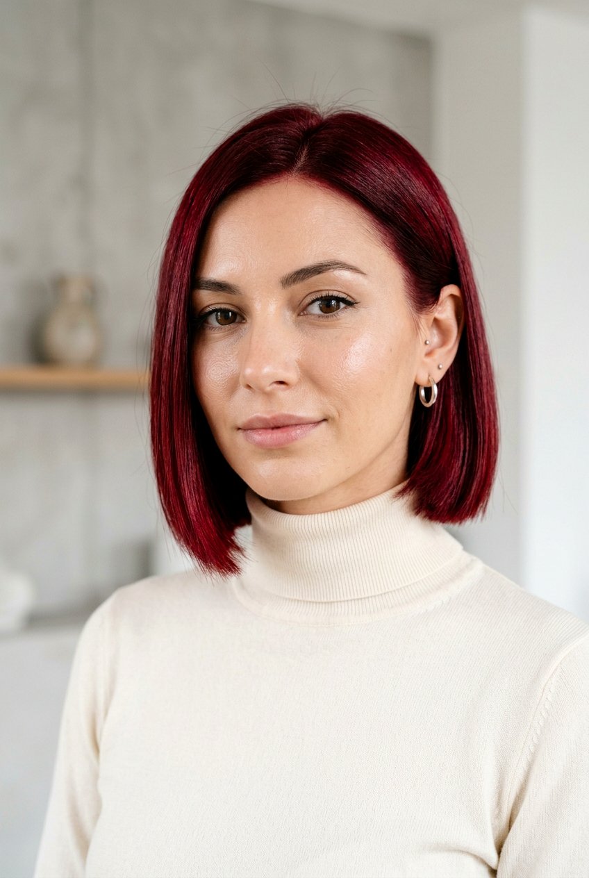 Garnet Red Short Bob Haircut - 20 garnet red hair color - 20 garnet red hair color