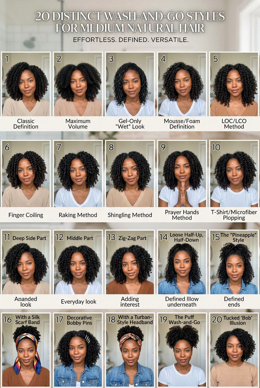 Gel Cast Wash and Go for Medium 4A Hair - 20 wash and go for medium natural hair - 20 wash and go for medium natural hair