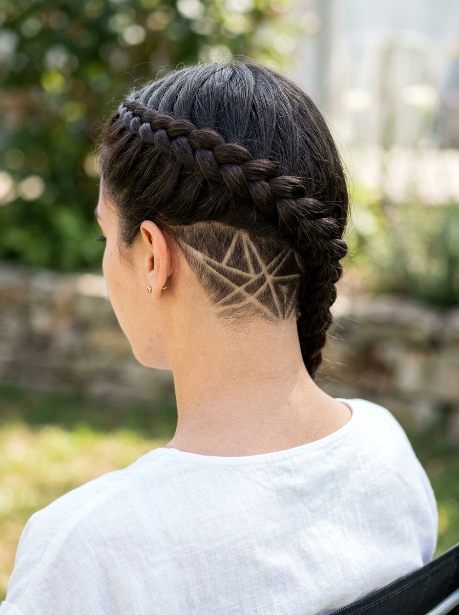 Geometric Undercut Braid For Women - 20 undercut braid hairstyle women - 20 undercut braid hairstyle women