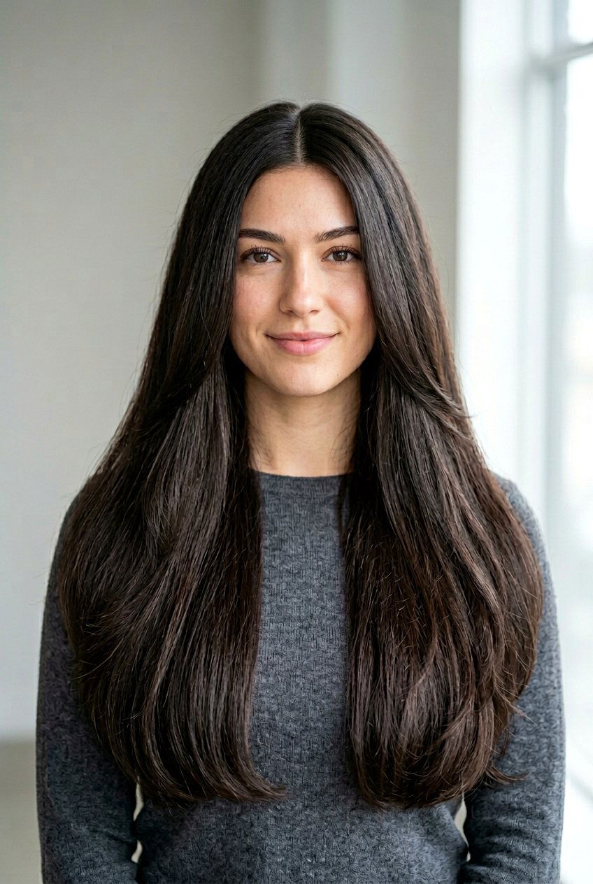 Ghost Layers For Long Thick Hair With Center Part - 20 ghost layers for long thick hair - 20 ghost layers for long thick hair