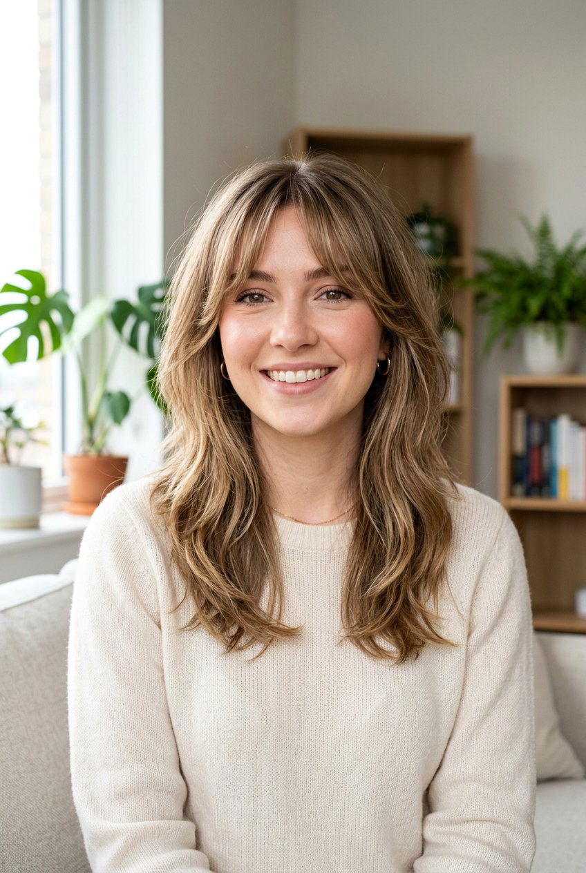 Ghost Layers Haircut With Curtain Bangs - 20 ghost layers haircut - 20 ghost layers haircut