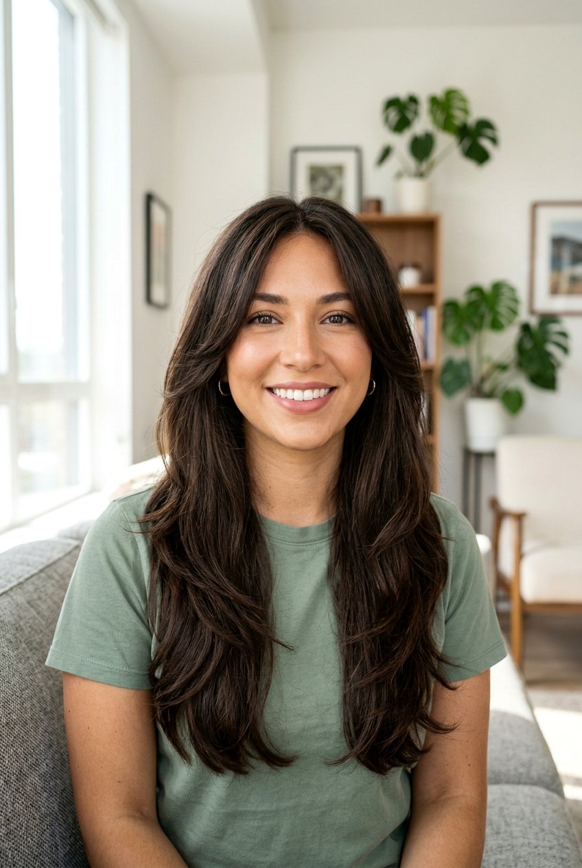 Ghost Layers With Long Face Framing Pieces For Thick Hair - 20 ghost layers for long thick hair - 20 ghost layers for long thick hair