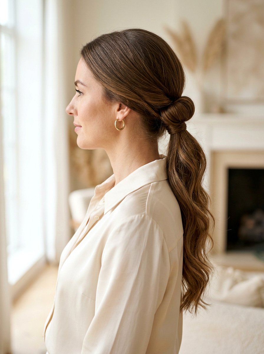 Gibson Roll Low Ponytail - 20 retro rolled ponytail hairstyle - 20 retro rolled ponytail hairstyle