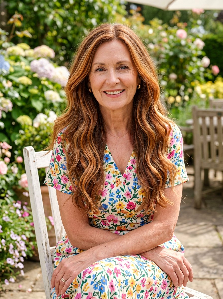 Ginger Balayage Long Layers - 20 red refresh for older women - 20 red refresh for older women