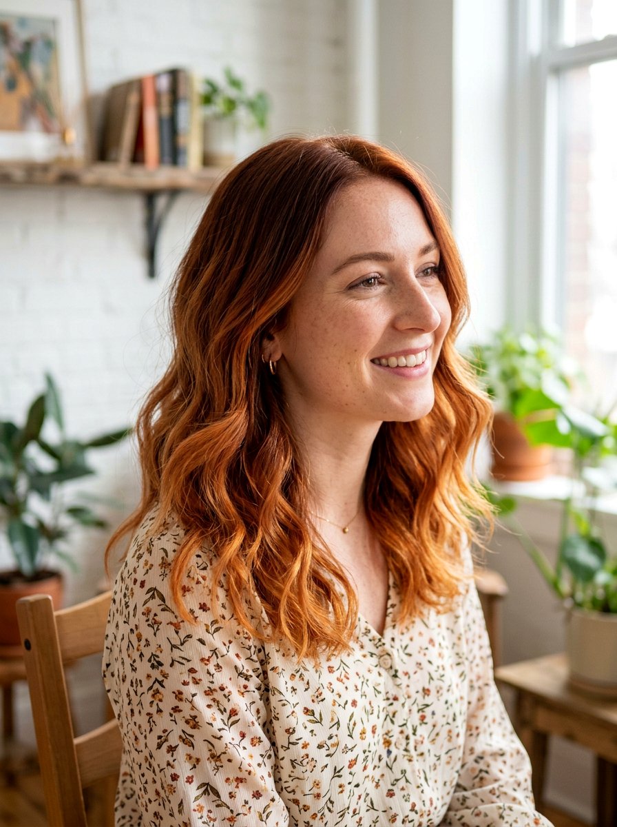 Ginger Balayage On Medium Hair - 20 rich ginger balayage - 20 rich ginger balayage