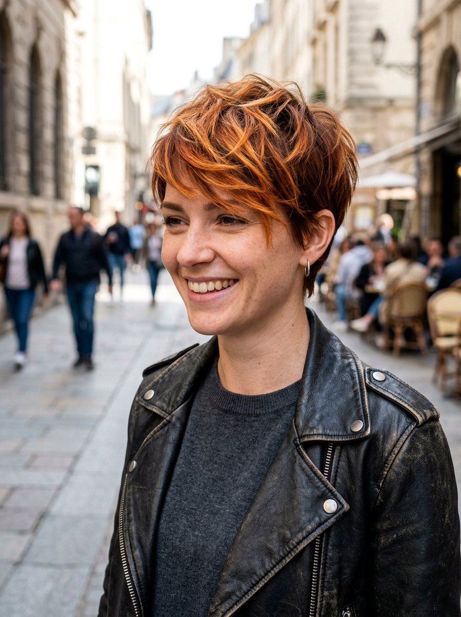 Ginger Balayage Pixie Cut - 20 rich ginger balayage - 20 rich ginger balayage