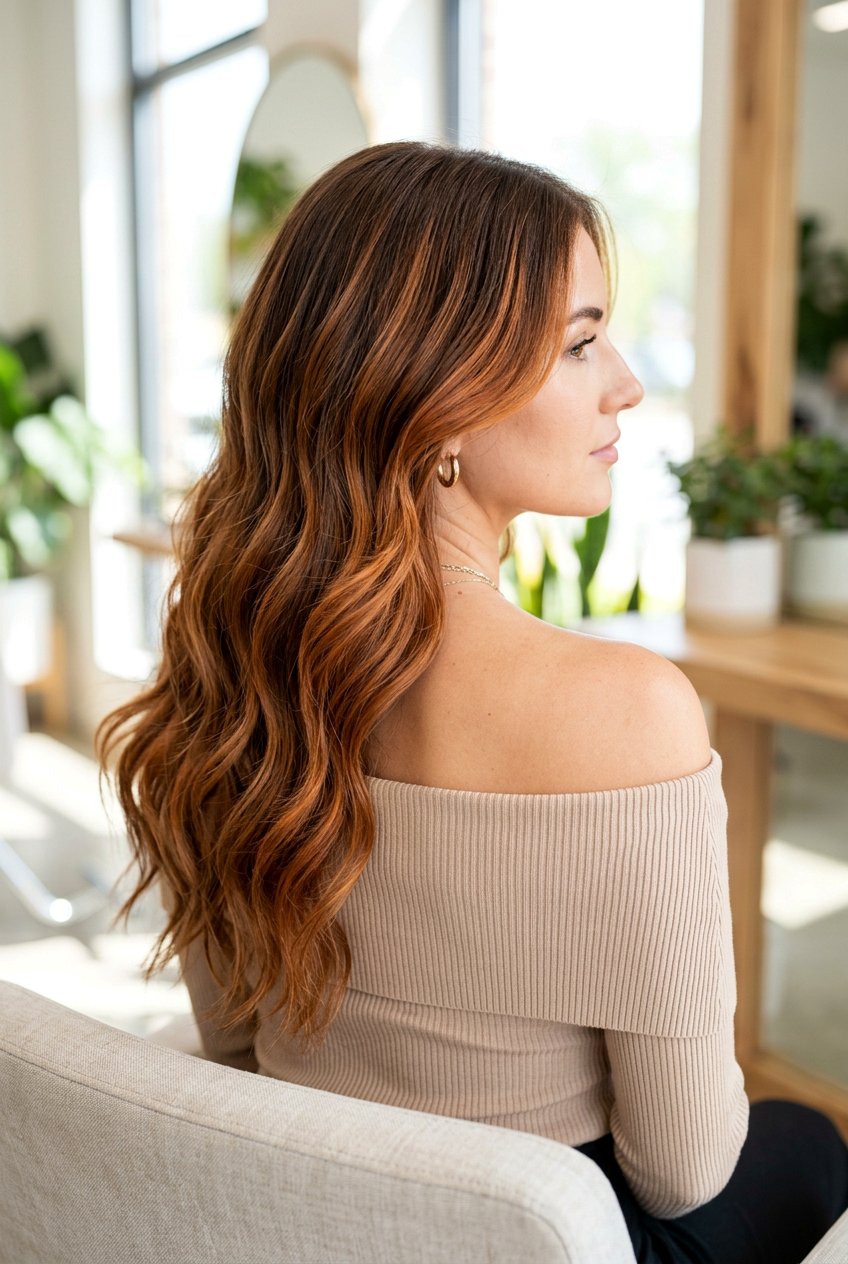 Ginger Balayage on Brown Hair - 20 natural ginger hair color ideas - 20 natural ginger hair color ideas
