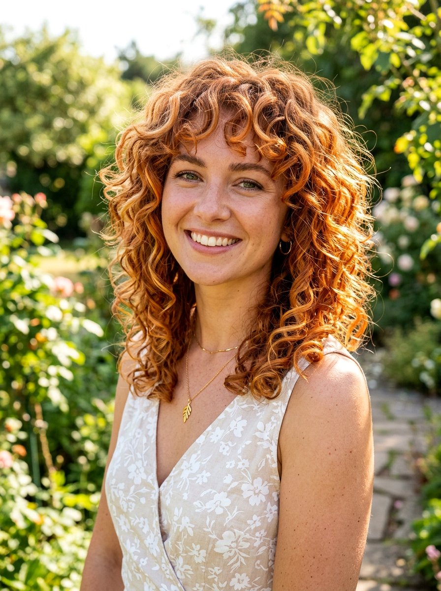 Ginger Copper Balayage Curly Shag - 20 copper balayage for curly shag - 20 copper balayage for curly shag