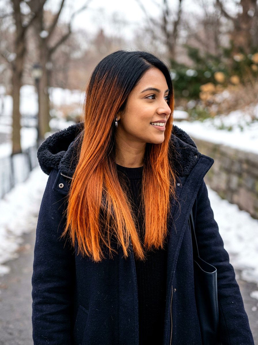 Ginger Copper Balayage On Black Hair - 20 rich ginger balayage - 20 rich ginger balayage