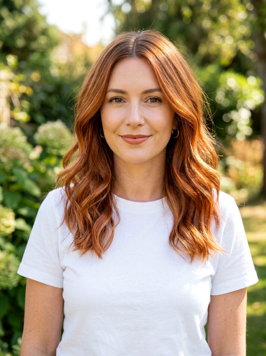Ginger Copper Balayage With Shadow Root On Medium Hair - 20 ginger balayage with shadow root1 - 20 ginger balayage with shadow root_1