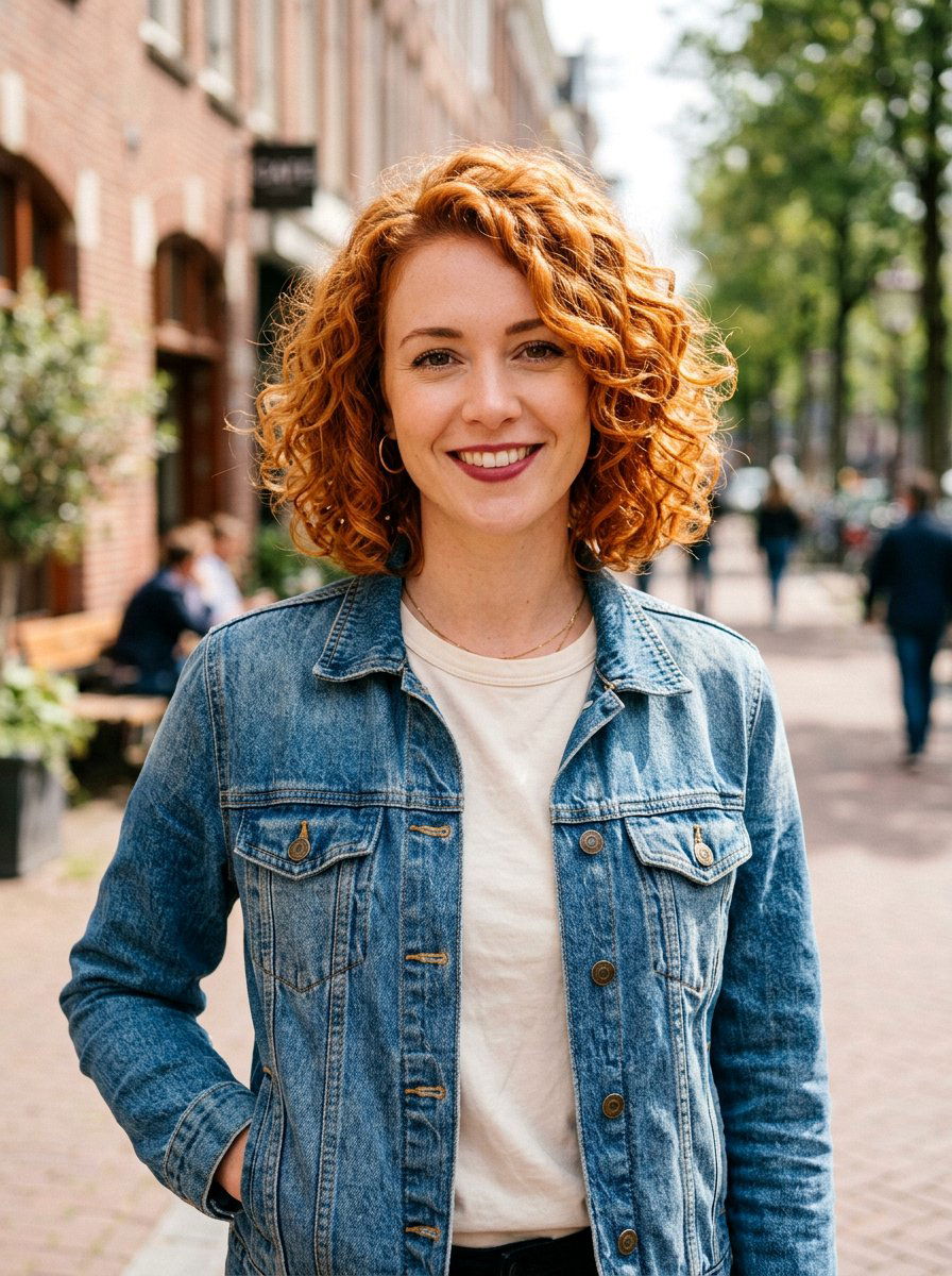 Ginger Copper Curly Bob - 20 copper curly bob color ideas - 20 copper curly bob color ideas