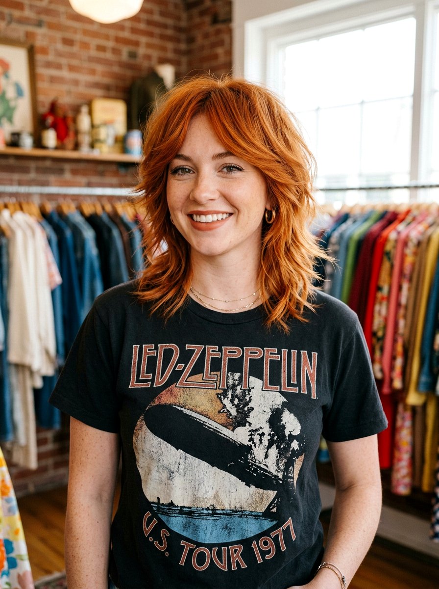 Ginger Copper Shaggy Bob - 20 copper bob hair color ideas - 20 copper bob hair color ideas