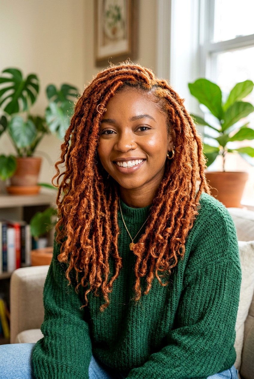 Ginger Distressed Faux Locs - 20 distressed faux loc styles - 20 distressed faux loc styles