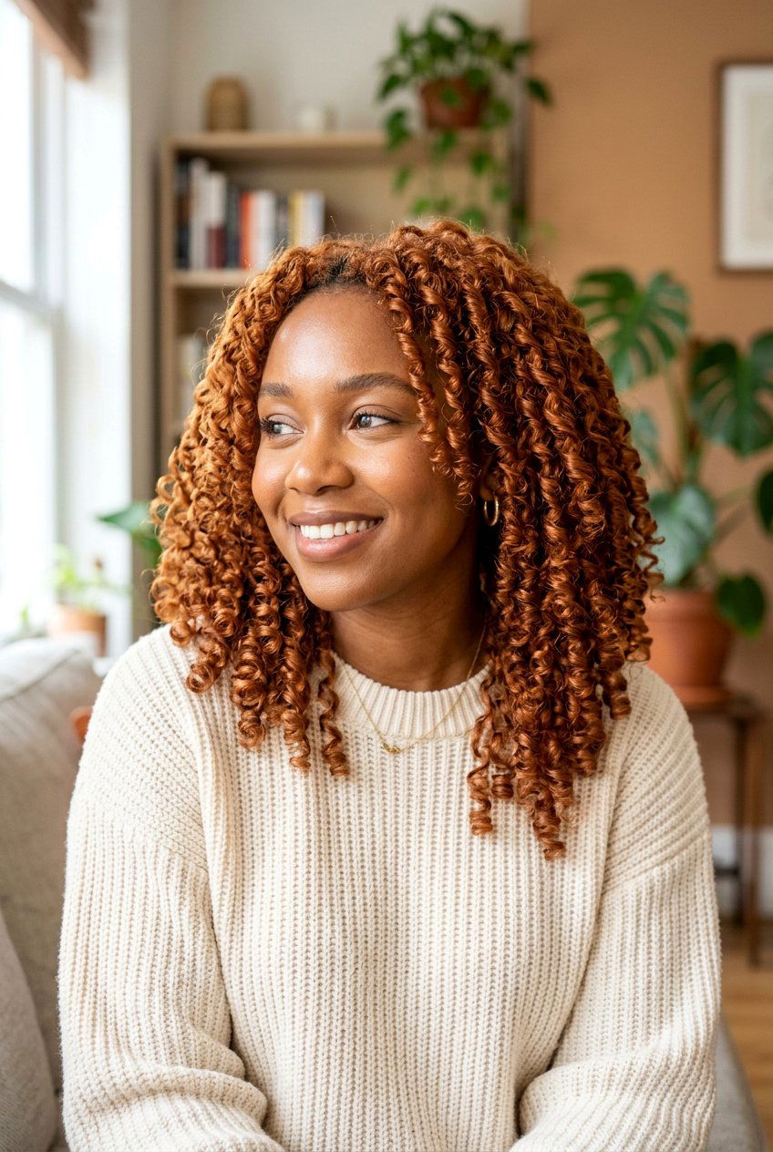 Ginger Finger Coils - 20 finger coils hairstyle for natural hair - 20 finger coils hairstyle for natural hair