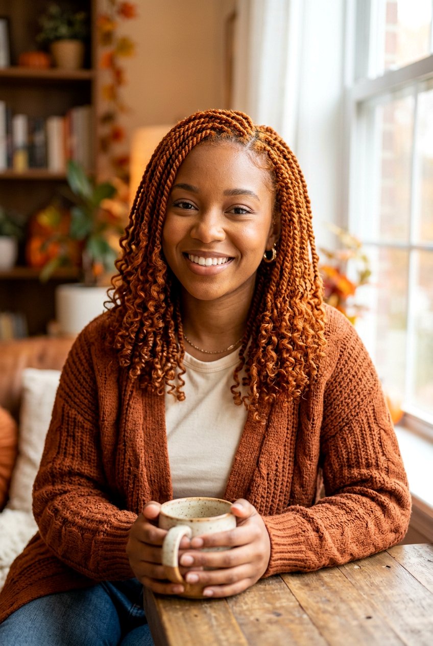 Ginger Mini Twists With Curly Ends - 20 mini twists with curly ends - 20 mini twists with curly ends