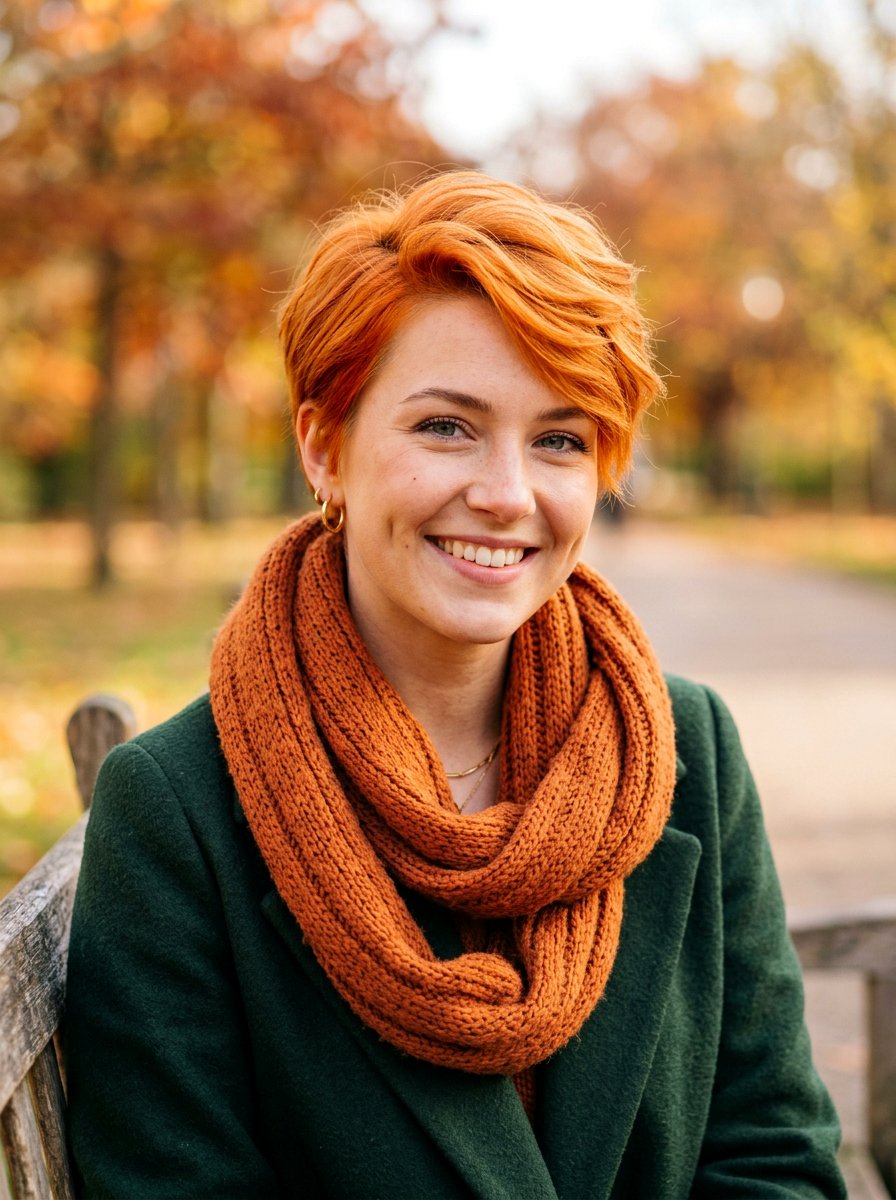 Ginger Orange Pixie Cut - 20 salon color ideas for pixie cuts - 20 salon color ideas for pixie cuts
