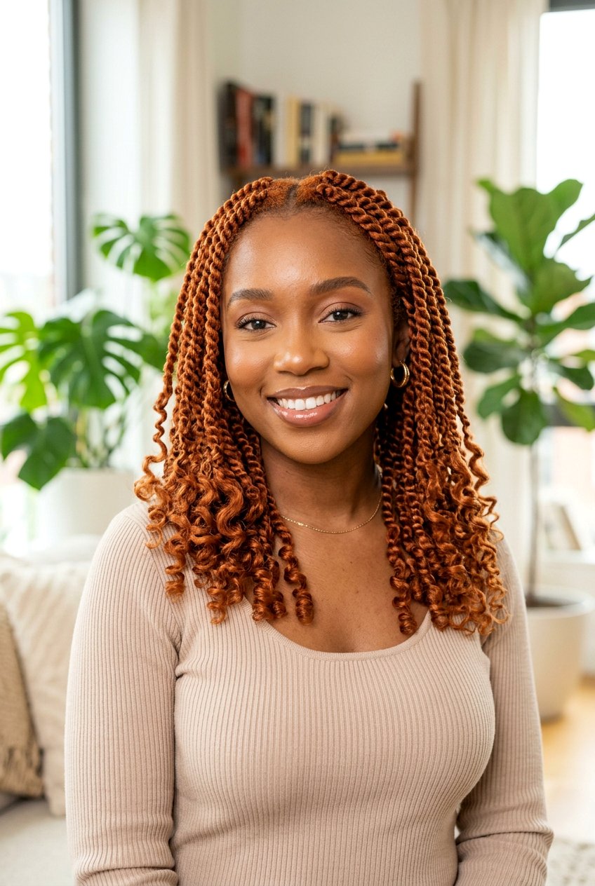 Ginger Passion Twists With Curly Ends - 20 passion twists with curly ends - 20 passion twists with curly ends