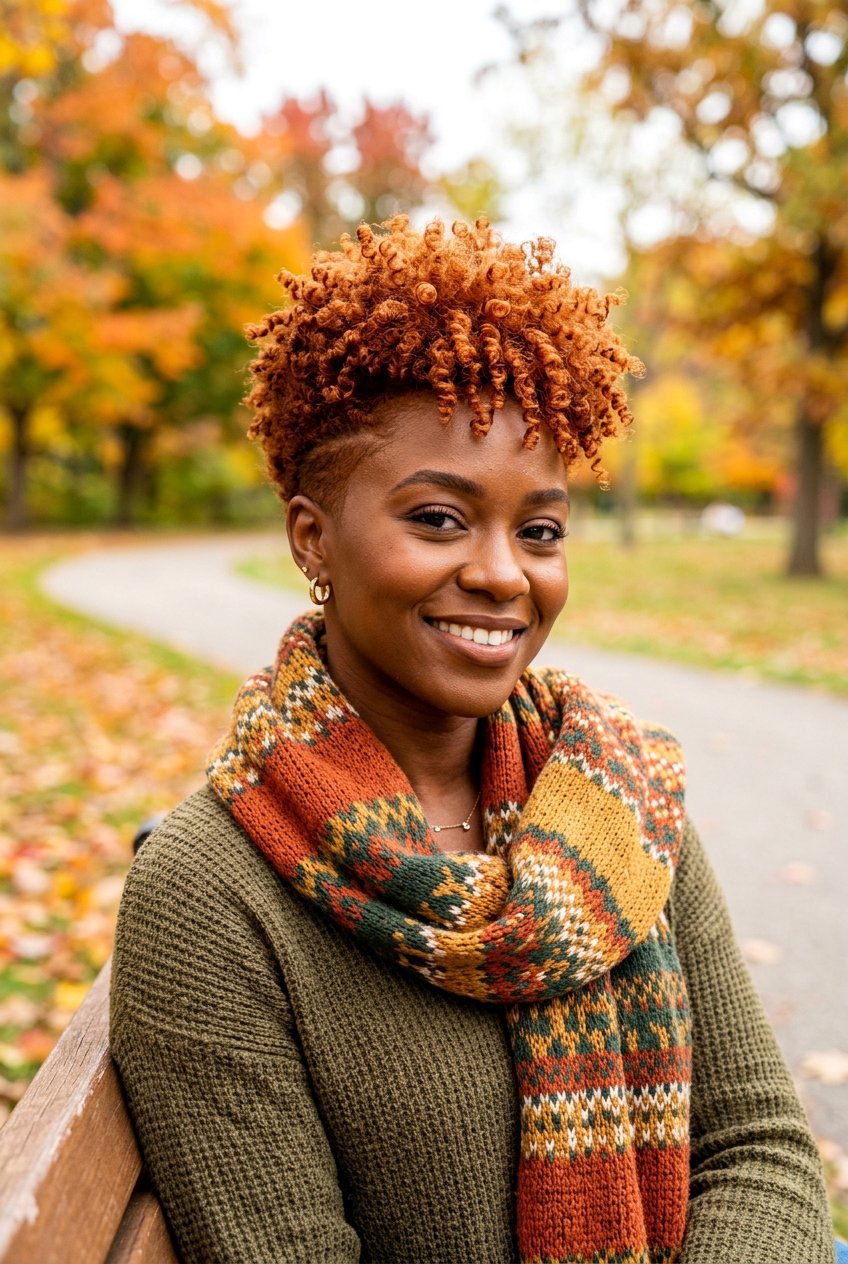 Ginger Red Curly Tapered Cut - 20 black women curly tapered cut ideas - 20 black women curly tapered cut ideas