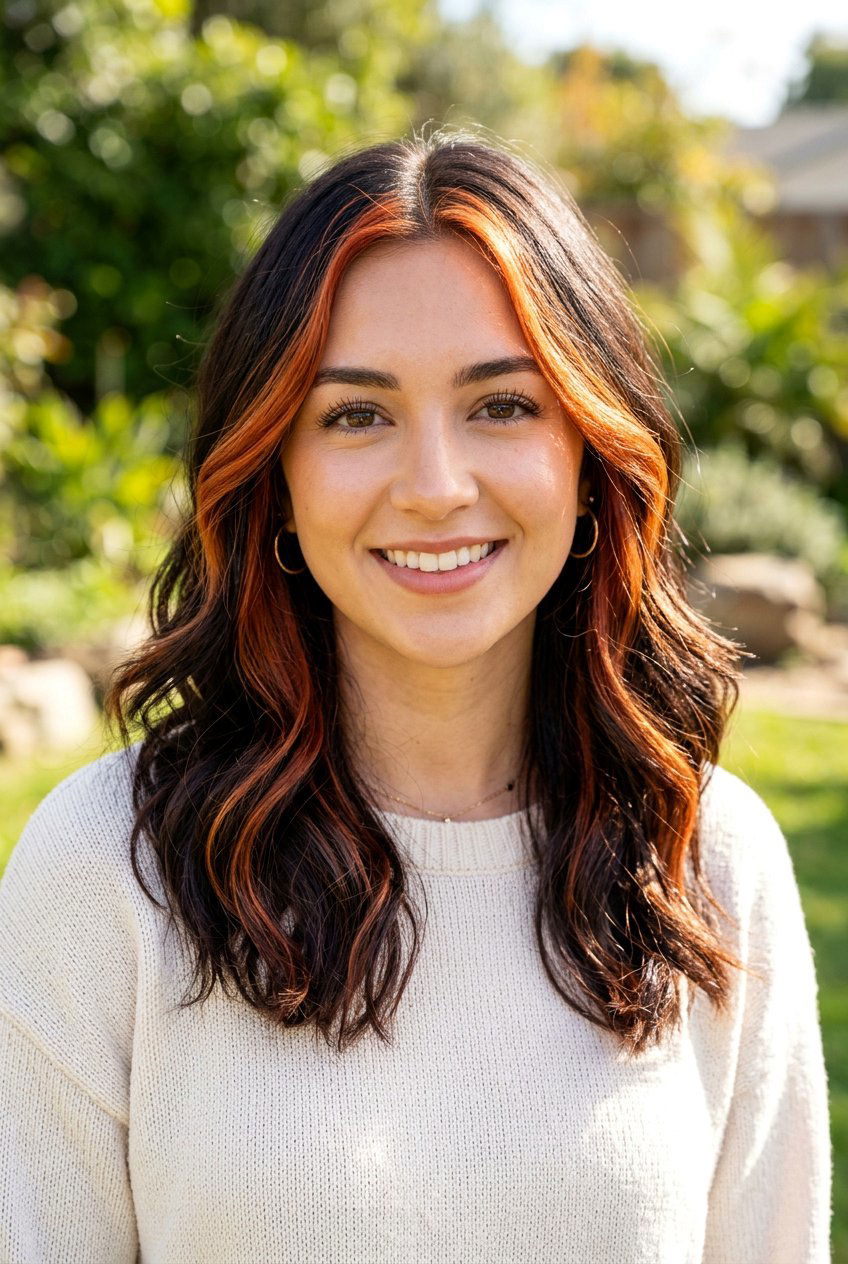 Ginger Red Highlights - 20 red hair color for dark hair - 20 red hair color for dark hair