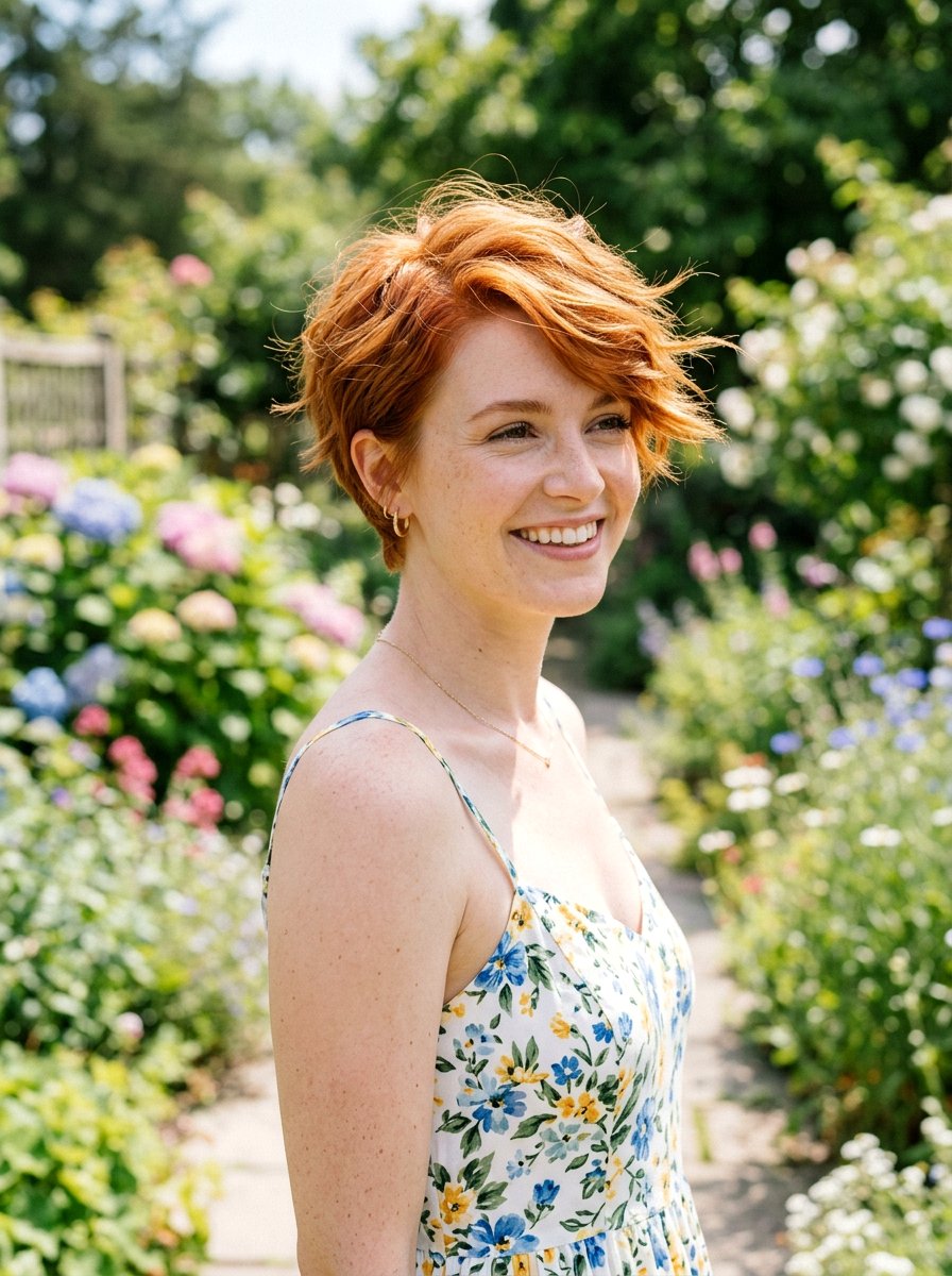 Ginger Red Pixie - 20 red pixie hair color ideas - 20 red pixie hair color ideas