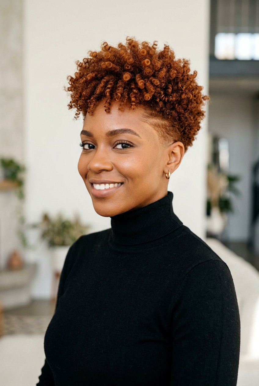 Ginger Red Tapered Fro - 20 tapered fro with color for women - 20 tapered fro with color for women
