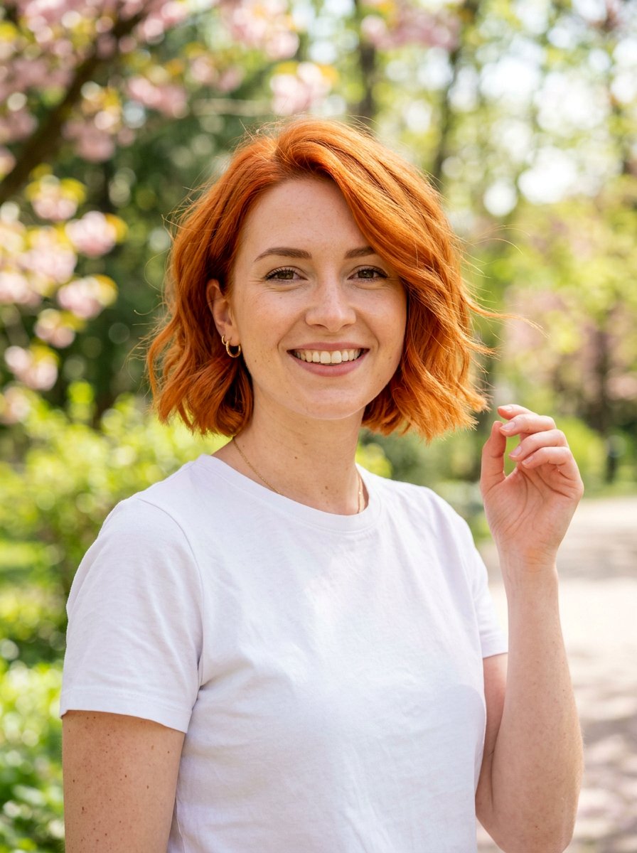 Ginger Short Bob - 20 red bob hair color ideas - 20 red bob hair color ideas