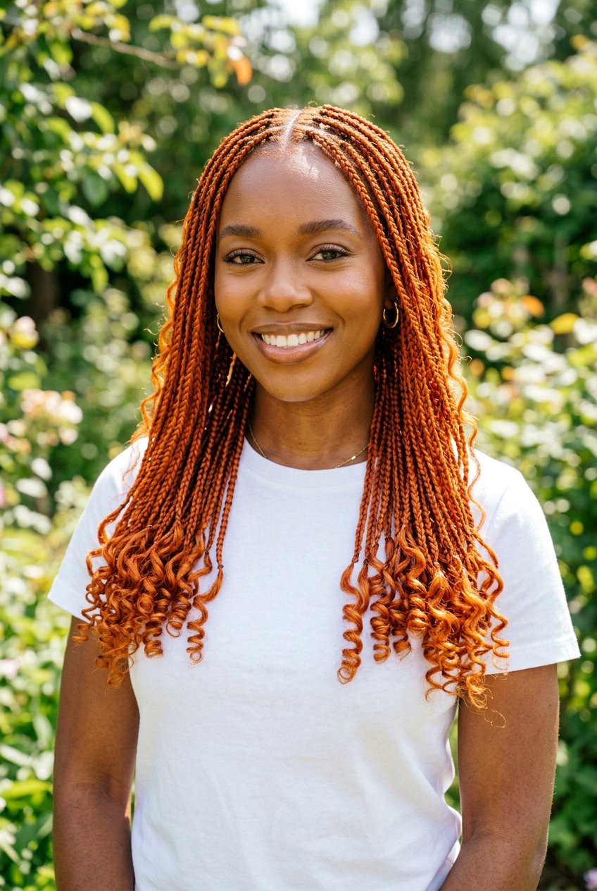 Ginger Small Knotless Braids With Curls - 20 small knotless braids with curls - 20 small knotless braids with curls