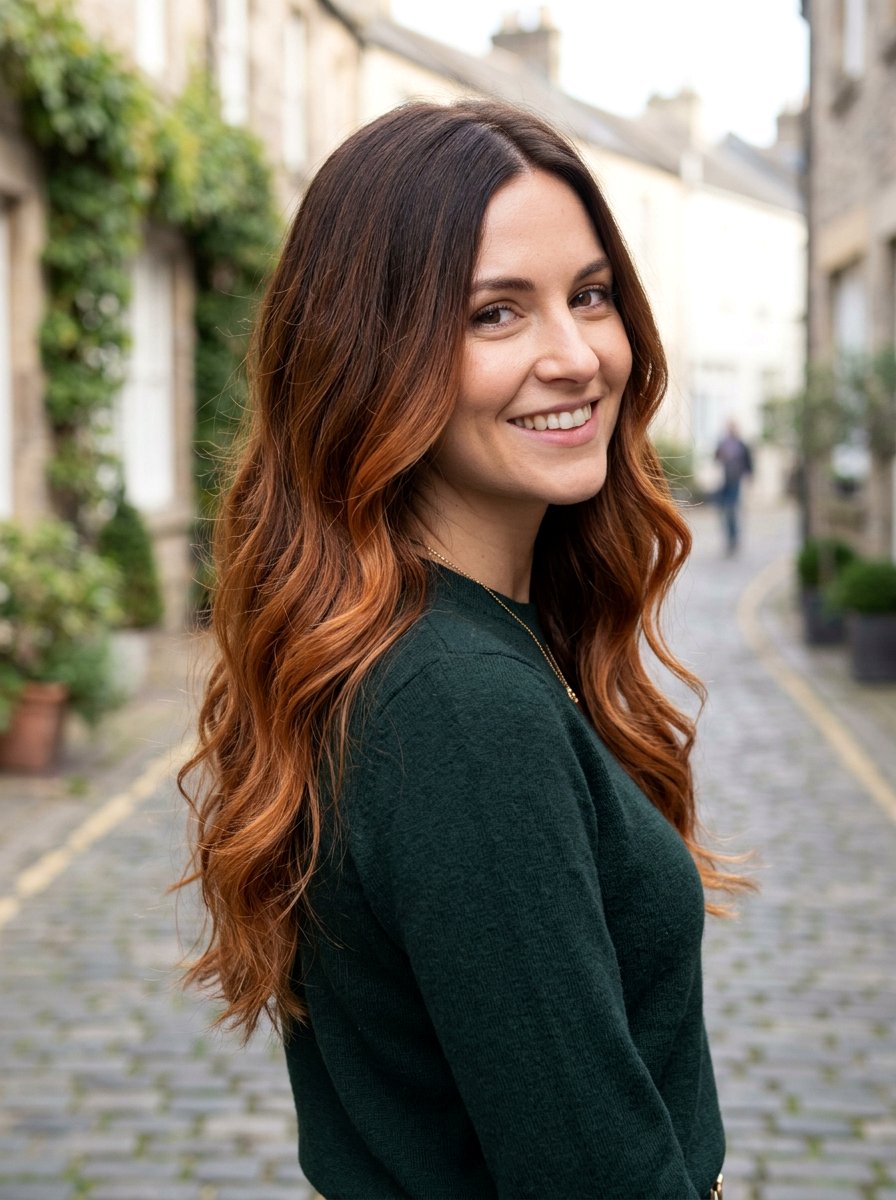20 Stunning Ginger Spice Balayage on Brunette Hair Looks