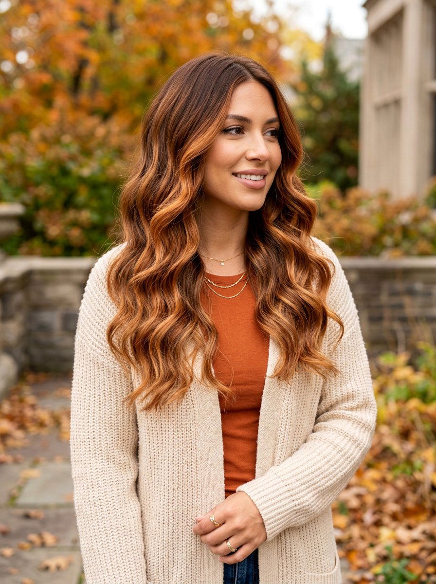 Ginger Spice Balayage On Chestnut Brown Hair - 20 ginger spice balayage on brunette hair - 20 ginger spice balayage on brunette hair