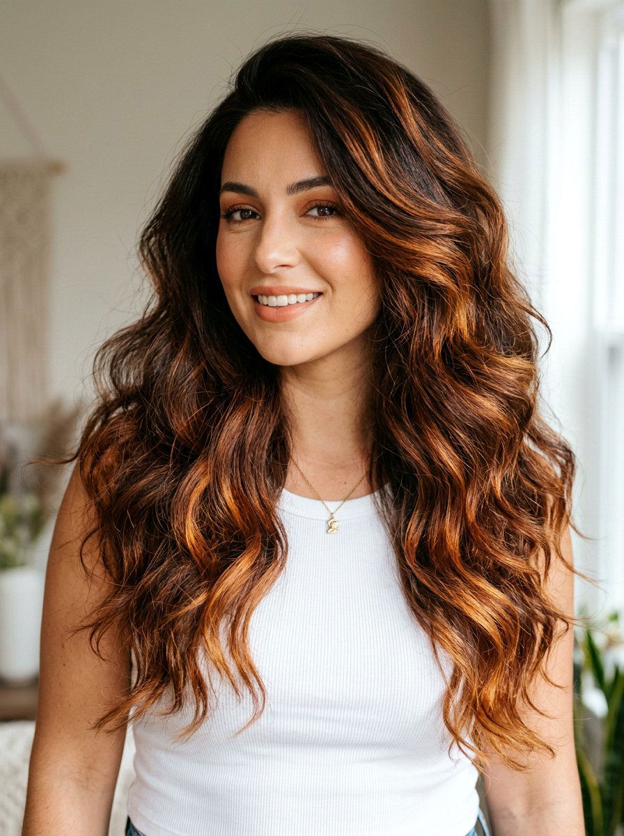 Ginger Spice Balayage On Thick Brunette Hair - 20 ginger spice balayage on brunette hair - 20 ginger spice balayage on brunette hair