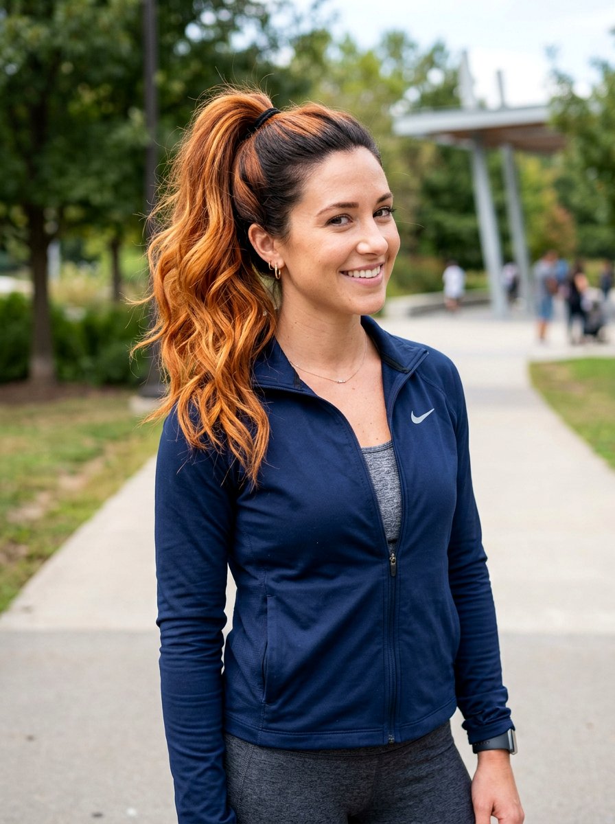 Ginger Spice Balayage Ponytail Hairstyle - 20 ginger spice balayage on brunette hair - 20 ginger spice balayage on brunette hair