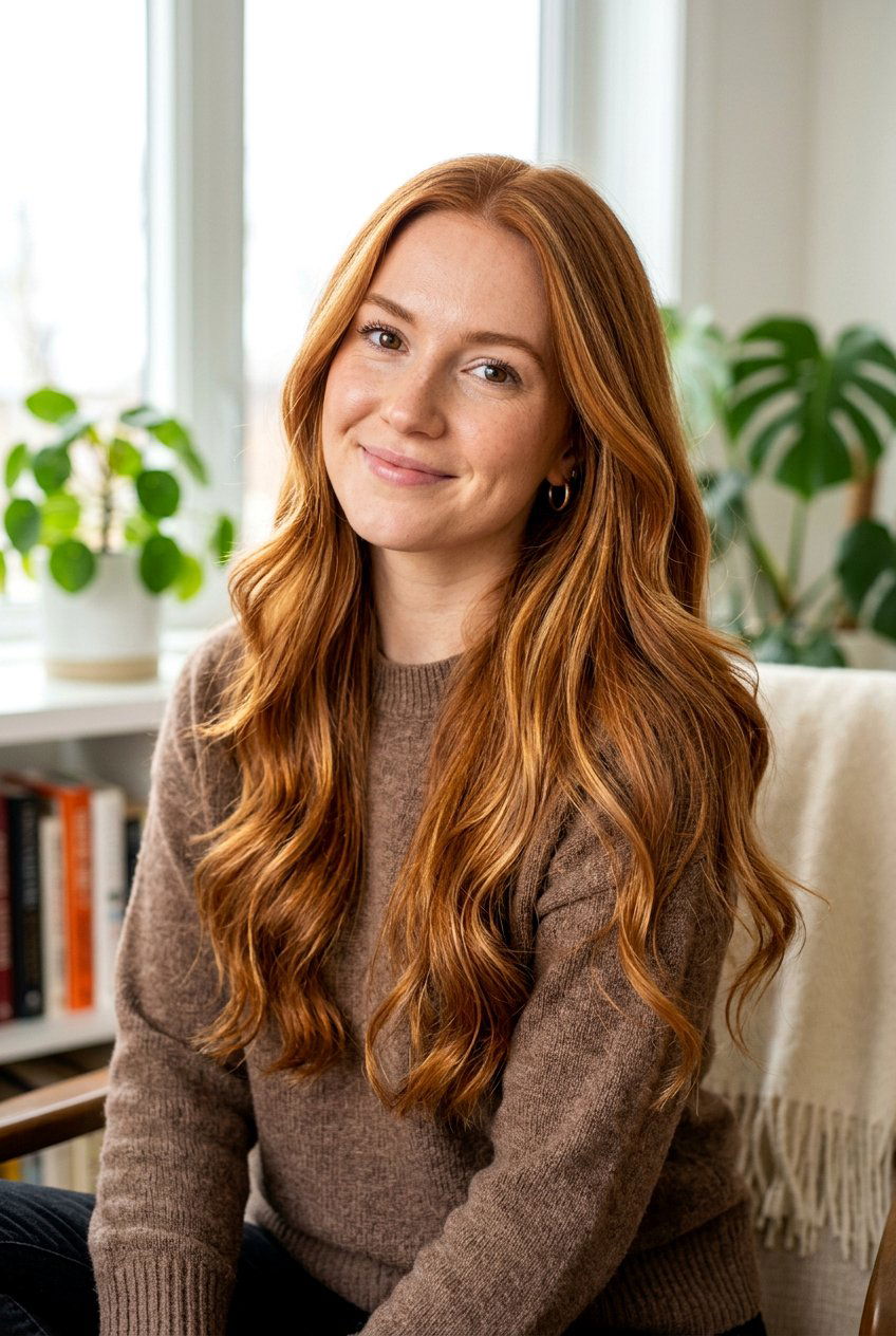 Ginger With Caramel Highlights - 20 natural ginger hair color ideas - 20 natural ginger hair color ideas