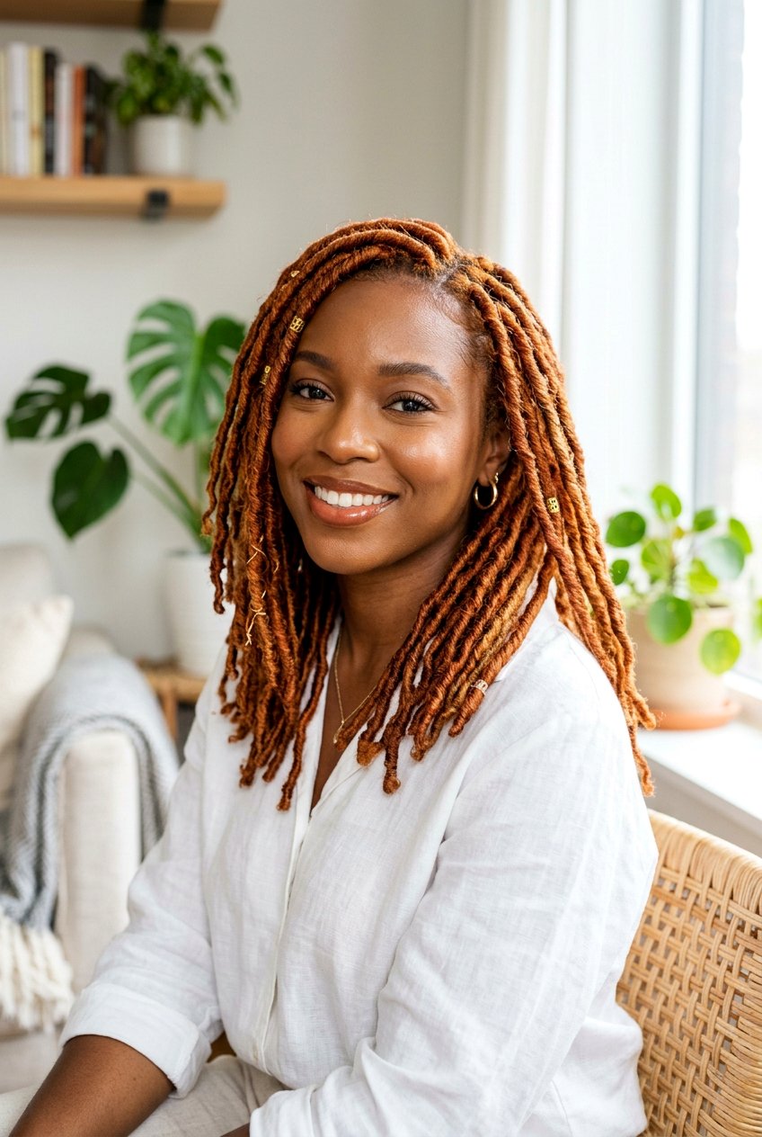 Ginger faux locs for black women - 20 faux locs hairstyles - 20 faux locs hairstyles