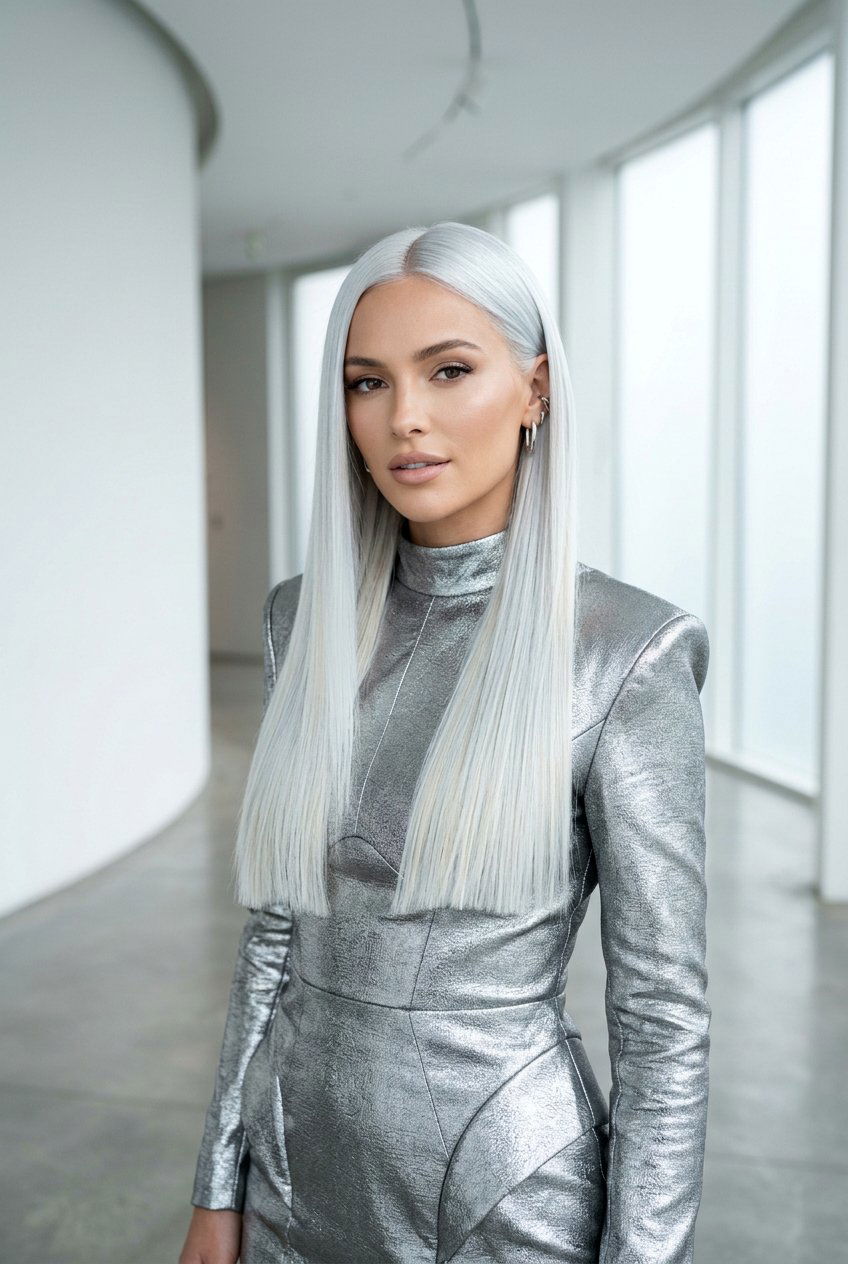 Glacial White Blonde Straight Hair - 20 elegant white blonde hair color - 20 elegant white blonde hair color