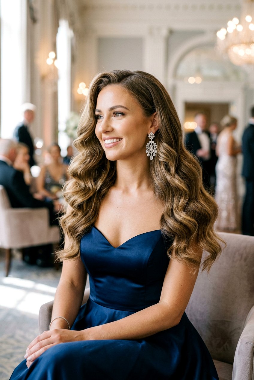 Glam Waves with Volume for Long Mother of the Bride Hair - 20 mother of the bride hairstyles - 20 mother of the bride hairstyles