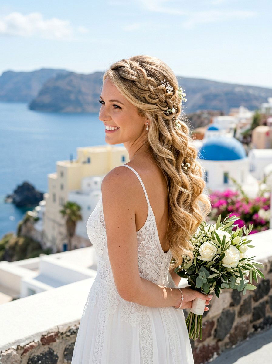 Glamorous Bridal Waterfall Braid - 20 glamorous bridal hairstyle ideas - 20 glamorous bridal hairstyle ideas