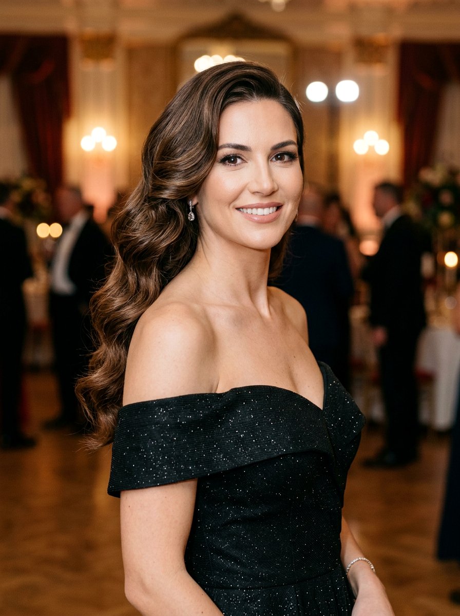 Glamorous Side Swept Waves - 20 photo shoot waves hairstyle - 20 photo shoot waves hairstyle