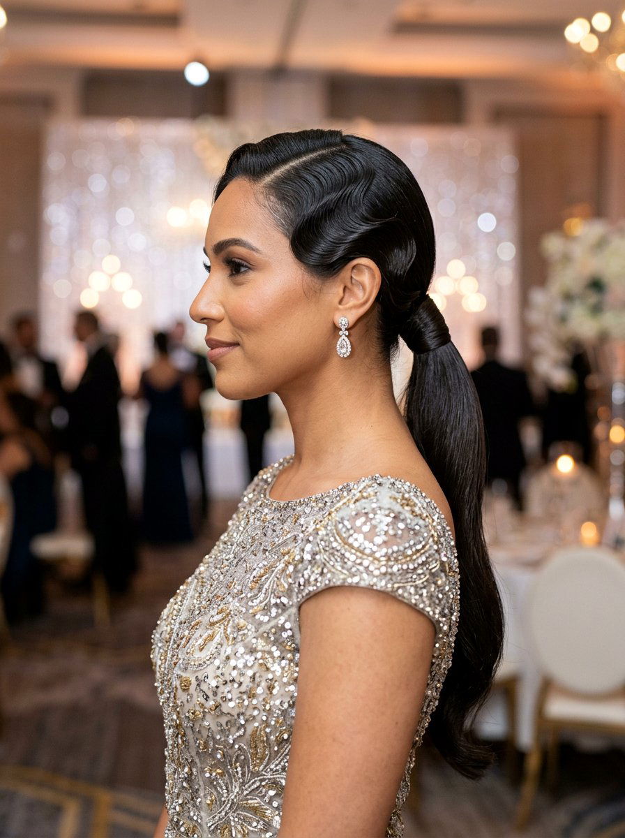 Glamour Wave Rolled Ponytail - 20 retro rolled ponytail hairstyle - 20 retro rolled ponytail hairstyle