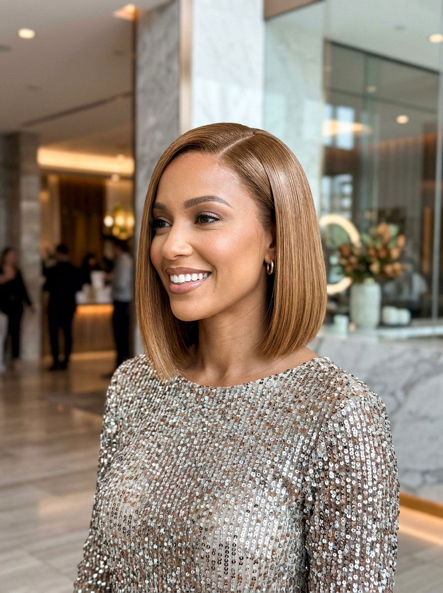 Glass Hair Side Part Bob - 20 red carpet bob with side part - 20 red carpet bob with side part