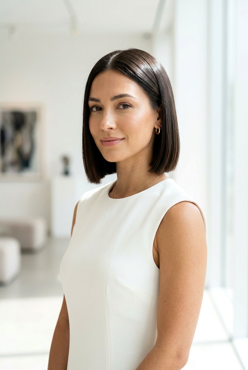 Glassy Blunt Bob - 20 wedding guest bob hairstyle - 20 wedding guest bob hairstyle