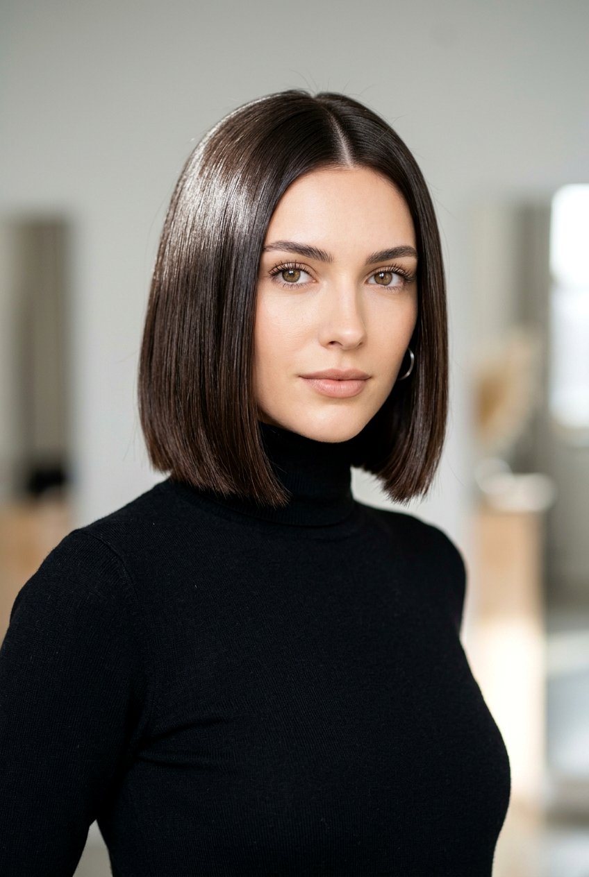 Glassy Bob - 20 expensive brunette bob for women - 20 expensive brunette bob for women