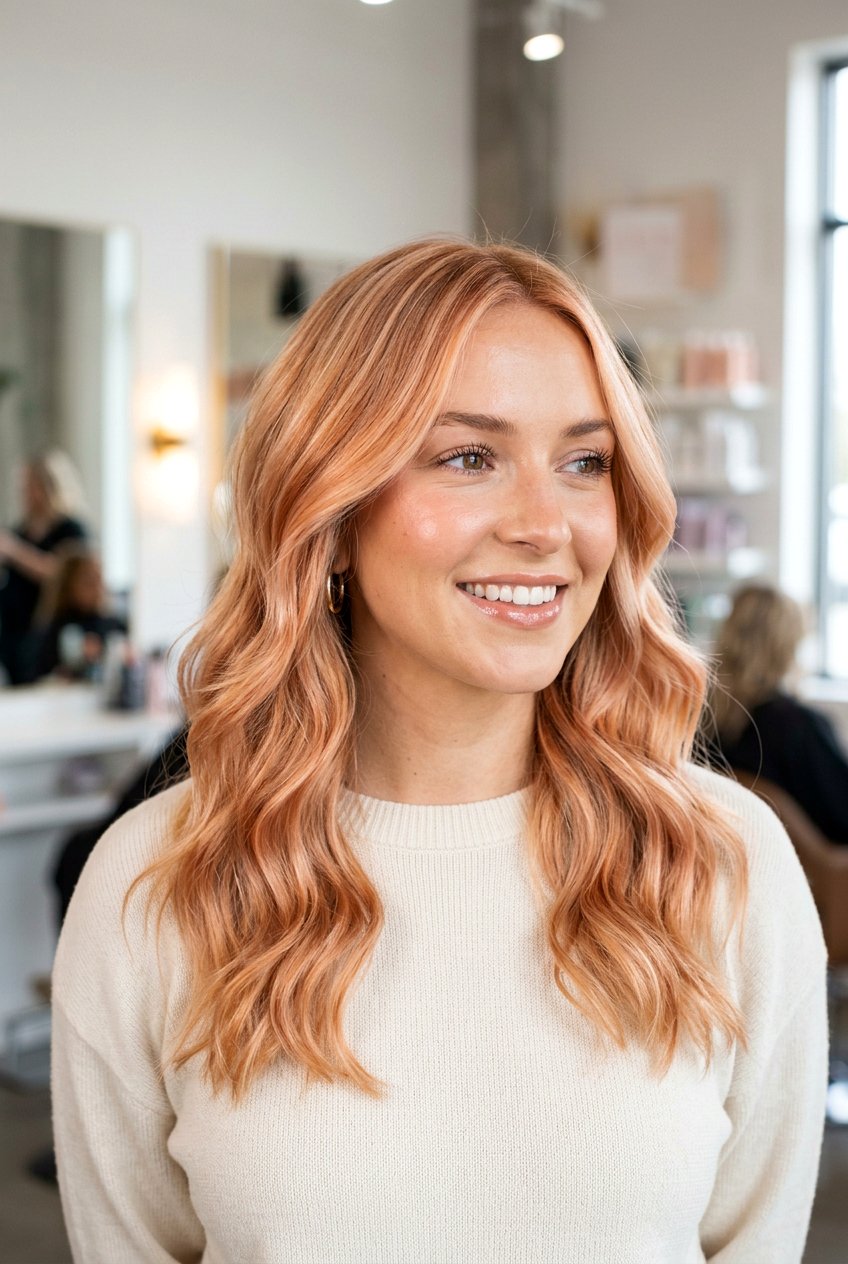 Glazed apricot highlights - 20 natural looking highlights - 20 natural looking highlights