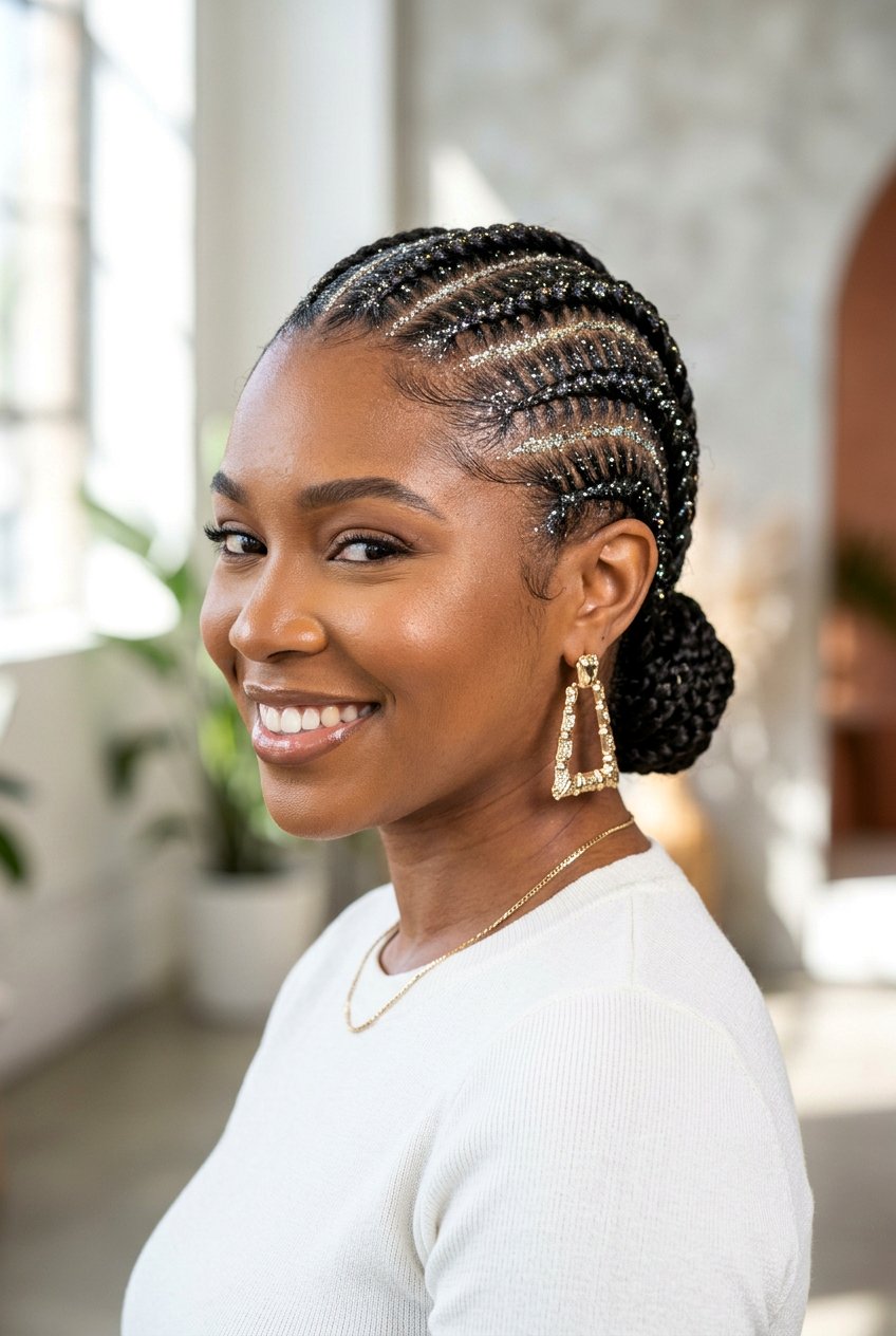 Glitter Cornrow Braids - 20 glitter braid hairstyles - 20 glitter braid hairstyles