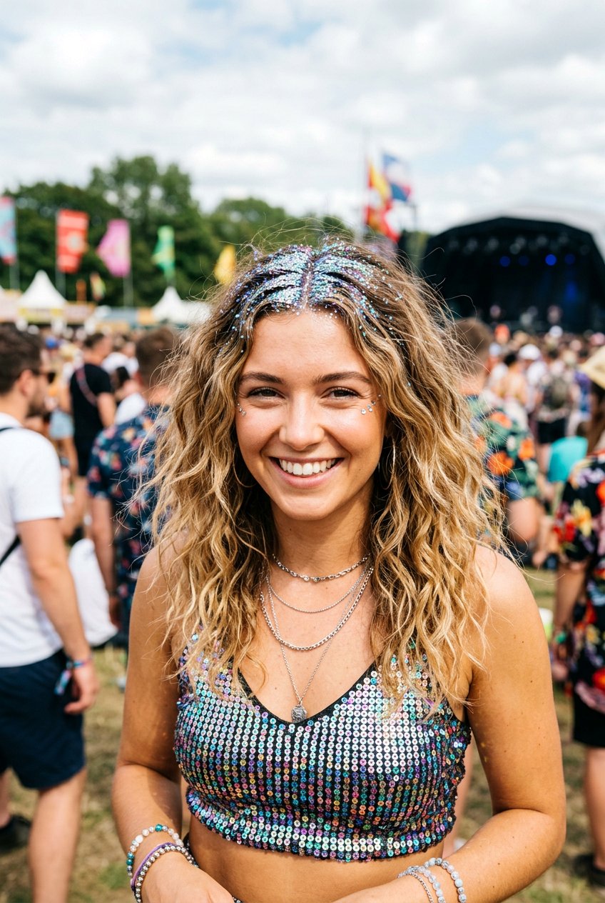 Glitter Root Waves - 20 boho festival waves hairstyle - 20 boho festival waves hairstyle