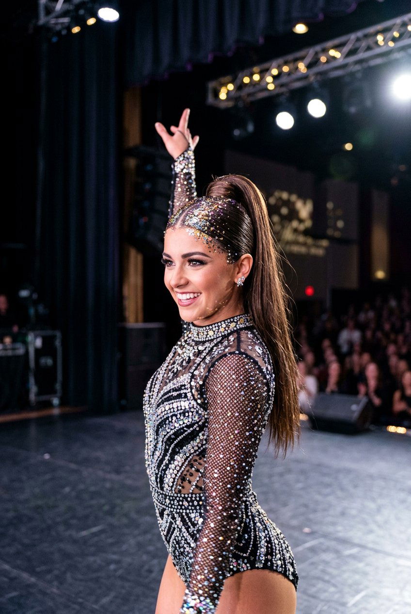 Glitter Roots High Ponytail - 20 competition dance hairstyles - 20 competition dance hairstyles